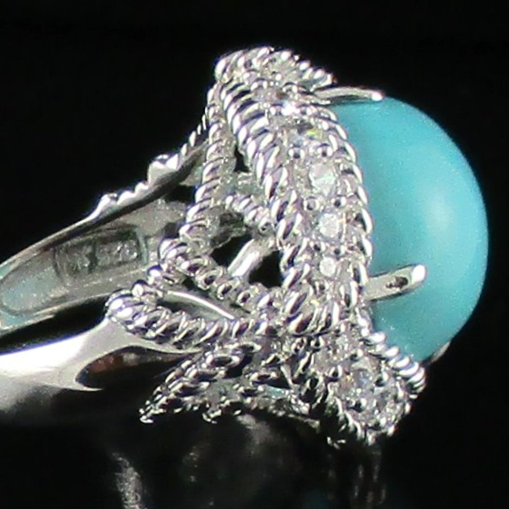 Xavier Turquoise Roped "Retro Collection" Ring - Picture 3 of 7